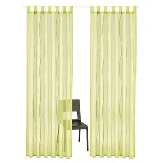OTTO home Gardine Dimona (2 St), Schlaufen, transparent, Voile, 2er-Set, Voile, Polyester, Wellen grün 140 cm x 295 cm