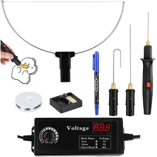 Styroporschneider Heißdrahtschneider Kits mit Digitalem Spannungsregler,Hot Elektrischer Styropor Schneider,100-240V/18W Heiß-styroporschneider für Schnittkanten Kunststoffe & styropor (Schwarz)