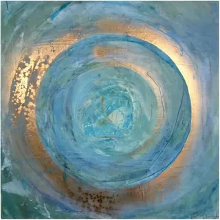 XENITE Wandkunst-Leinwanddrucke Kunst Abstrakt Blau Gold Poster Wandbild Leinwand Und Drucke Hause Dekoration Große Malerei Moderne Malerei Bild Wand(15X15cm)