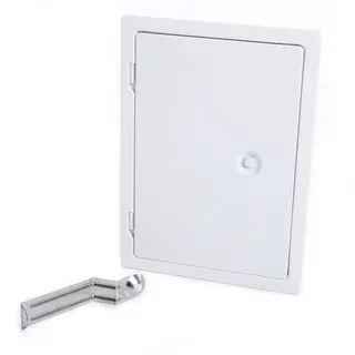 rg-vertrieb Kamintür Reinigungstür Revision Schornstein Edelstahl Putztür Weiss Stahl 2 Größen (Weiß 14x21cm)