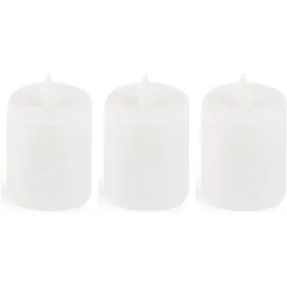 Novaliv, LED Kerzen, LED Kerze Outdoor 3 Stück weiss Grablichter LED mit Batterie Dauerkerze LED Kerzen flackernde (3x)