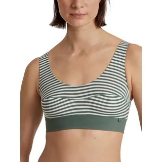 CALIDA Elastic Bustier Damen, mit breitem Softbund, atmungsaktive und weiche Single Jersey-Qualität Laurel Green Print 36-38