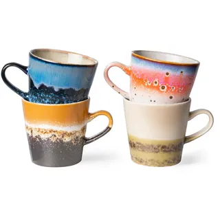 HKliving - 70's Americano Tassen, 260 ml, pegasus (4er-Set)
