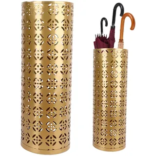 Fabater Schirmständer, Schirmhalter aus Metall, Schirmständer-Organizer für den Innenbereich mit Hohlem Design, Schirmaufbewahrung für Eingangsbereich, Büro, Zuhause (GOLD)