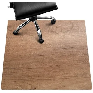 Tulup Bodenschutzmatte Schreibtischstuhl Unterlage Holzstruktur Teppich Für Bürostuhl 100 cm x 100 cm