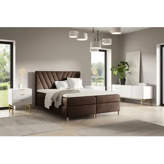 Fun Möbel Boxspringbett 180 x 220 cm Braun