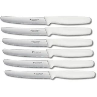 Victorinox | 6er Pack Tafelmesser Swiss Classic | Wellenschliff | Weiß | Tomatenmesser