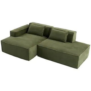 Urban Meuble Ecksofa, Grün, Textil, 3-Sitzer, L-Form, 235x129 cm, Wohnzimmer, Sofas & Couches, Wohnlandschaften, Ecksofas