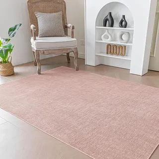 Evitany Kurzflor Teppich Rosa 80x150cm,Teppich Mädchenzimmer,Waschbarer Teppiche Wohnzimmer,Anti-Rutsch Unterseite,Kleine Tepich Schlafzimmer, Kinderzimmer,Esszimmer,Rosa