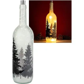 alles-meine.de GmbH LICHT Dekoflasche - 10 Stück LED Weihnachten & Winter Tannenbaum - 37 cm - Flasche - Weihnachtsflasche - Lichterflasche mit Beleuchtung - Batterie Betrieb..