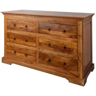 Massivmoebel24 Kommode Akazie 145 x 90 x 58 cm Honig lackiert