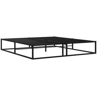 vidaXL Bettgestell Bett Metallbett Schlafzimmerbett Doppelbett Bettrahmen Ehebett Lattenrost Schlafzimmermöbel Schwarz Metall 160x200cm