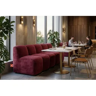KONSIMO® Sofa BRESCO Einzelsofa, Küchenbank, Polsterbank, hergestellt in der EU, Breite: 200 cm, Küchensofa, Sitzbank, Chenille-Stoff, 3 Breiten zur Auswahl rot 203 cm x 80 cm x 72 cm
