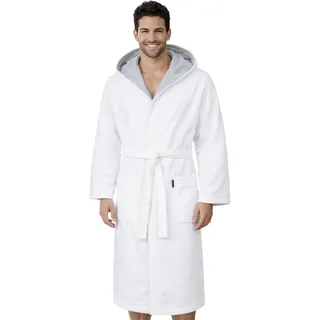 Morgenstern Bademantel Herren Frottee Baumwolle Kapuze Lang Finn | Weich, saugstark, atmungsaktiv, Taschen und Bindegürtel – geprüft auf Schadstoffe, ideal für Sauna, Baden, Sport, Zuhause - XXL