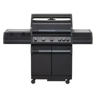 Grillfürst Gasgrill Independence P530E, schwarz, 5 Brenner, Edelstahl, mit Thermometer und Ablagen, 13 KW