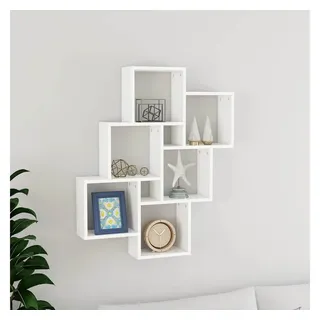 furnicato Wandregal Weiß 78 x 15 x 93 cm aus Holzwerkstoff, 1-tlg., Offene Regalfächer als Bücherregal mit 40 kg maximaler Belastbarkeit weiß