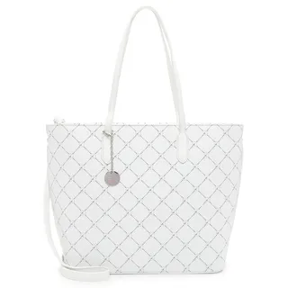Shopper TAMARIS "Anastasia Classic" Gr. B/H/T: 40 cm x 29 cm x 13,5 cm, weiß (white303) Damen Taschen Handtaschen mit Logo Anhänger