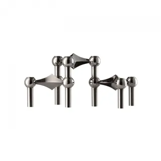 Stoff Nagel Kerzenhalter aus Metall hergestellt, für bis zu drei schmale Kerzen geeignet, kombinierbar, in der Farbe Black Chrome, Maße: 10,2 x 6,9 cm, 9037