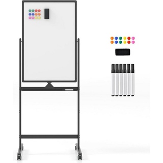 KOMFOTTEU Magnettafel Whiteboard, mit Ständer & Zubehör Set, 60 x 90cm schwarz 60 cm