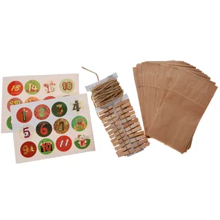 Adventskalender zum befüllen mit Papiertüten - Girlande Bastel Weihnachtskalender - Weihnachtsdeko