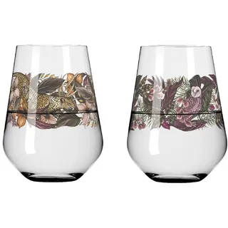 Ritzenhoff Schnapsglas Ritzenhoff Schattenfauna Allround 2er #3 #4 M. Enterrios H23, Kristallglas bunt|weiß