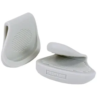 NEOFLAM® Topflappen Silikon-Griff Set 2tlg., cremeweiß, (2-tlg), Hitzebeständig, Spülmaschinenfest, BPA-frei grau