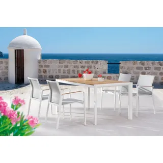 BEST 5-tlg. Paros+Tisch Paros 160x90cm weiss, 94150108 weiss - Weiß