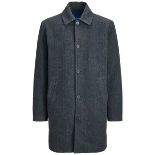 Jack & Jones Langmantel Herren Mantel Lang Jacke JORTOBY CHECK MAC COAT LN grau M (50)