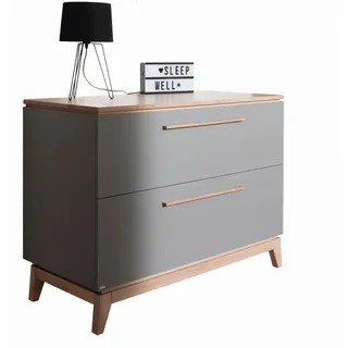 Paidi Sideboard Sten, Grau, Eiche, Holz, Eiche, massiv, 2 Schubladen, 123.3x92.1x57.2 cm, Blauer Engel, Goldenes M, Beimöbel erhältlich, Wohnzimmer, Kommoden & Sideboards, Kommoden