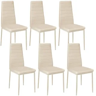 Tectake Esszimmerstuhl Kunstleder beige