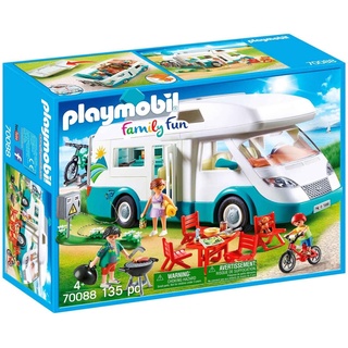 PLAYMOBIL Family Fun 70088 Familien-Wohnmobil mit abnehmbaren Dach und vielem Zubehör, Ab 4 Jahren