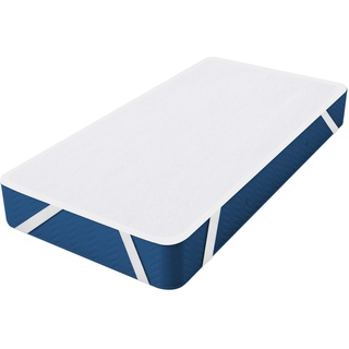 Matratzenschoner 180x200 cm Molton - Aus 100% Baumwolle, Atmungsaktive, Bequem Matratzenauflage Weiß