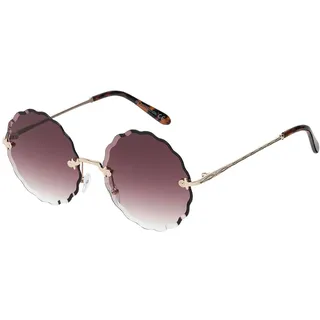 BEZLIT Damen Sonnenbrille Runde Form Weinrot/Weiß - Einheitsgröße