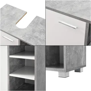[en.casa] Waschbeckenunterschrank 60 x 55,6 x 31 cm Weiß