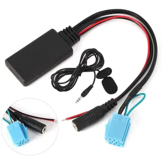 Tbest Fortwo 451 Bluetooth-Adapter, Bluetooth Fortwo 450 8-poliger 8-poliger Bluetooth-Aux-In-Kabeladapter mit Mikrofon, Freisprecheinrichtung, Passend für Smart Fortwo 450