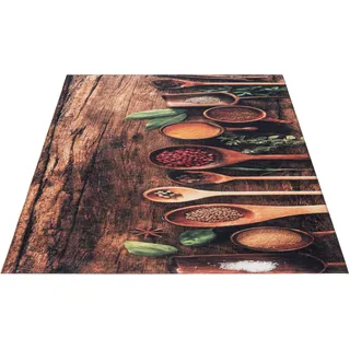 Teppich SEHRAZAT "Kitchen 3060" Teppiche Gr. B/L: 170 cm x 200 cm, 8 mm, 1 St., braun (braun, rot) Esszimmerteppiche