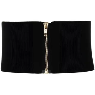Cheerlife Damen Stretchgürtel 12cm Breiter Elastischer Wickelgürtel Hohe Taille Bindegürtel mit Reißverschluss Hemd Kleid Dekoration (Schwarz) - Einheitsgröße