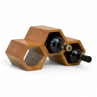 FaHome Weinregal Holz Weinregal – Weinhalter Flaschenhalter - Küche Wohnzimmer Bar