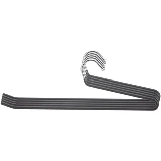 SHIMOYAMA Hosenbügel, Metall, rutschfest, Einzelstange, offenes Ende, Kleiderbügel für Jeans, Hosen, Schals, platzsparend, 5 Stück (schwarz)