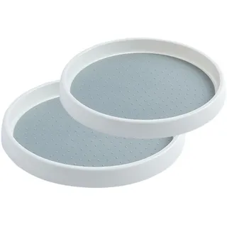 BacheAbdeck 2 Stück rotierende Gewürzregal Aufbewahrungsbox,drehteller organizer, drehbare Platte, 2 Größen Gewürzregal (25 cm/9,8 Zoll + 30 cm/11,8 Zoll) für Küche, Badezimmer