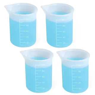 4er-Set Waschmittel-Messbecher Silikon 100ml wiederverwendbar flexibel waschbar