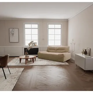 DOMO. collection Sofa Boho, 3 Sitzer Couch im Boho-Style, 3er Sofa, Bigsofa Garnitur Polstersofa, 224 x 109 x 81 cm (BxTxH), beige