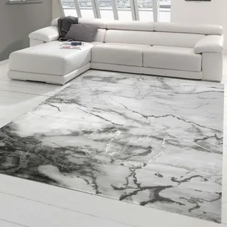 Marmorteppich mit Glanzfasern in Grau Größe - 200 x 290 cm - Grau