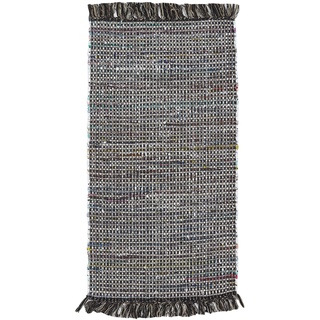 -LUXOR- living Teppich Frida Baumwolle Naturfaser Handgewebt Handwebteppich braun, 60 x 120 cm
