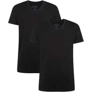 Bamboo basics Herren T-Shirt VELO, 2er Pack - Unterhemd, V-Neck, Single Jersey Schwarz M