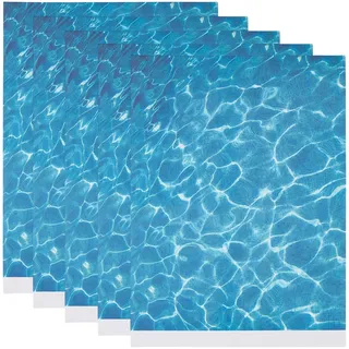 NICENEEDED 5 Stück DIY Wellen Wasser Effekt Folie 29.7 x 21mm Wasserschiebefolie Selbstklebendes Beschichtetes Papier Für Bodenplatten Geeignet Für Puppenhausdekorationen Mit Seemotiven