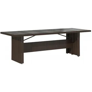 vidaXL Gartentisch mit Glasplatte 240 x 90 x 75 cm Braun
