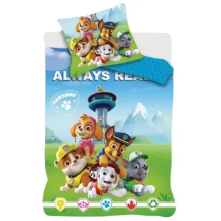 PAW PATROL Babybettwäsche Mehrfarbig Bettbezug Kissenbezug Baumwolle 100 × 135 cm, Baumwolle