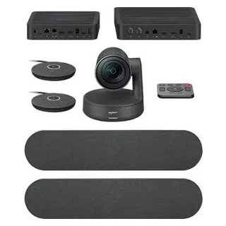 Logitech Rally Plus Videokonferenzsystem, inkl. Lautsprecher, Mikrofon, Hub, Kamera