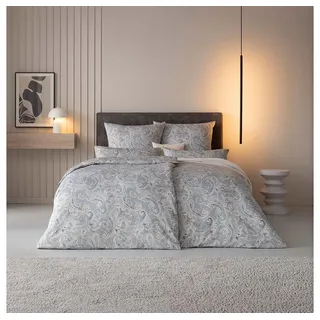 Estella Bettwäsche Estella Mako-Satin Bettwäsche 135x200 Diana grau Paisley sand 7958-810, Mako-Satin, 2 teilig, für Sommer und Winter silberfarben